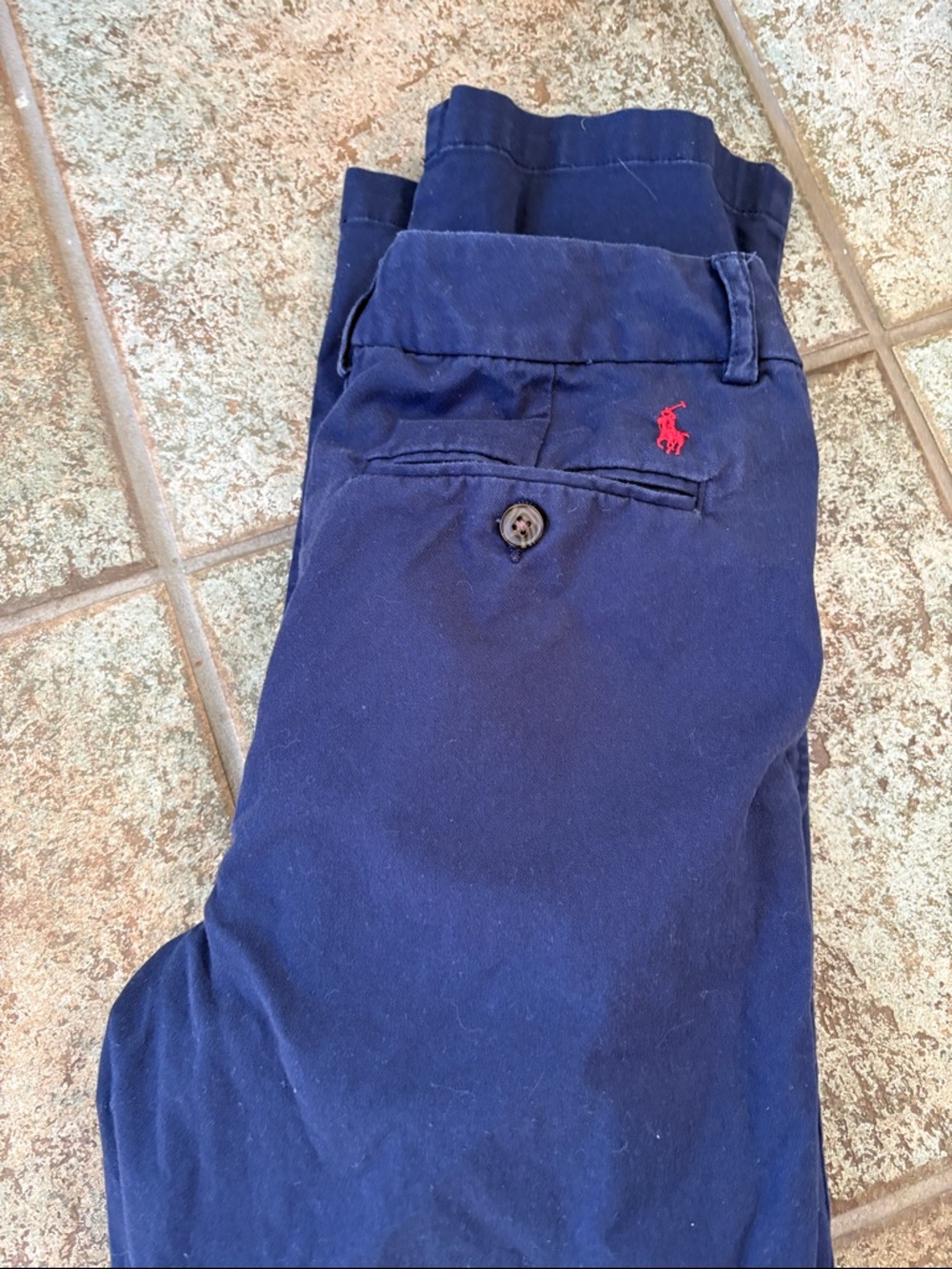 Polo by Ralph Lauren Navy Chino Pants with Red Pony